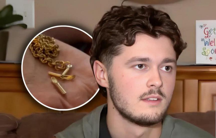 Christians celebrate after cross pendant saved Aidan Perry