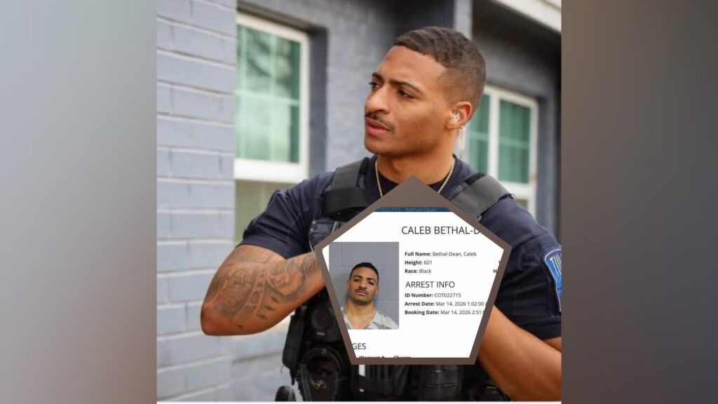 $750 bond for very handsome Tulsa police officer, Caleb Bethal-Dean, after being arrested