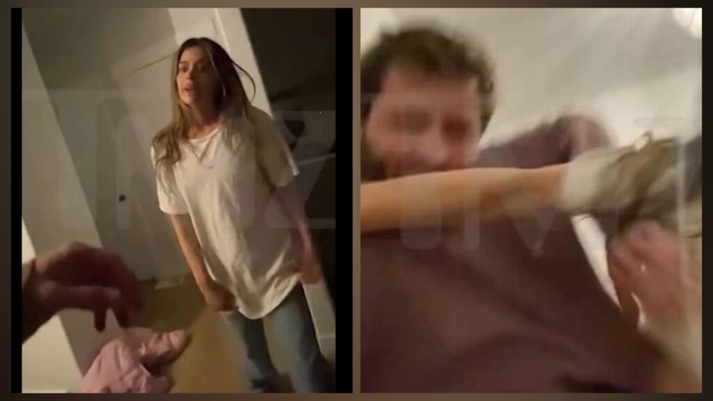 VIDEO: Moment Taylor Frankie Paul picked up a chair while fighting her babydaddy, Dakota Mortensen