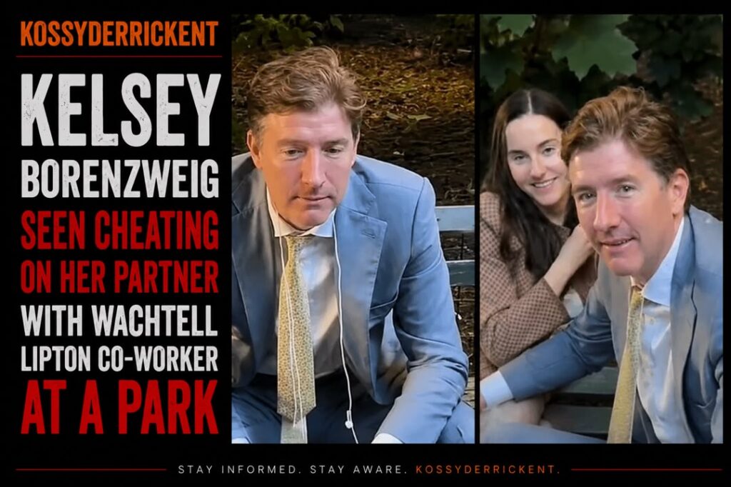 VIDEO: Kelsey Borenzweig seen cheating on her partner with Wachtell Lipton co-worker, Nathaniel D Cullerton, at a park