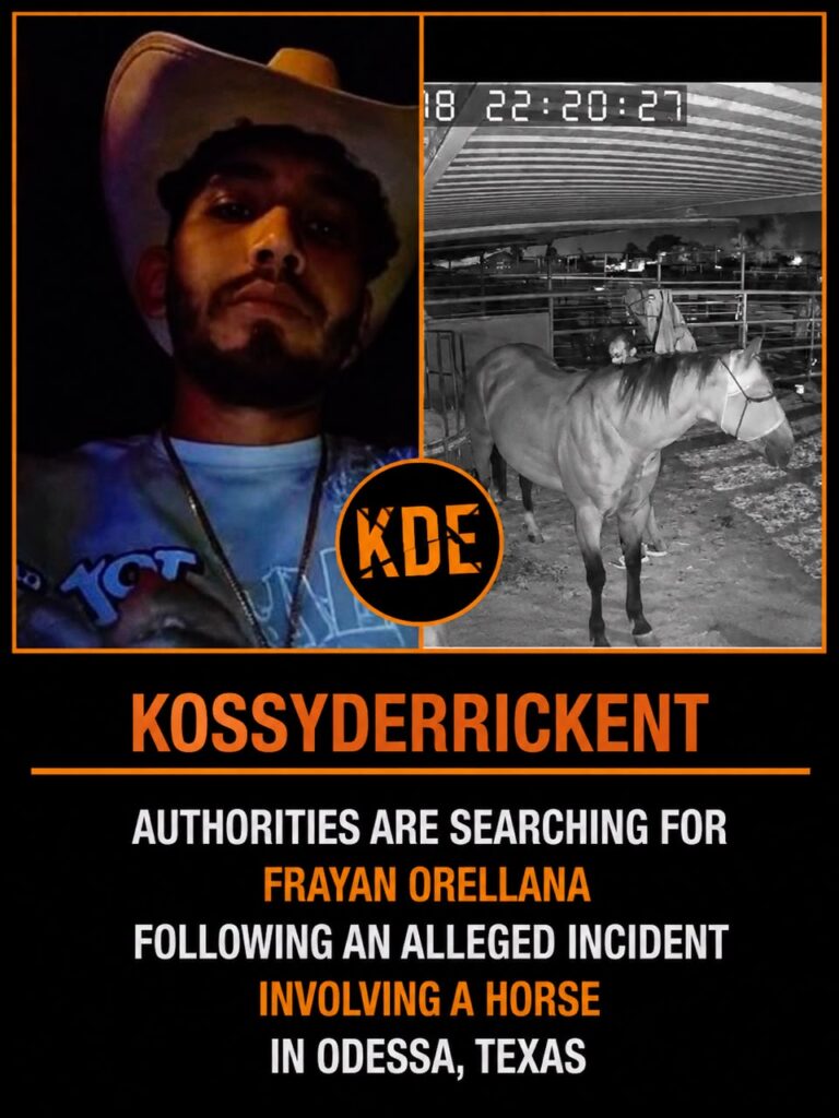 Authorities are searching for Frayan Orellana following an alleged incident involving a horse in Odessa, Texas